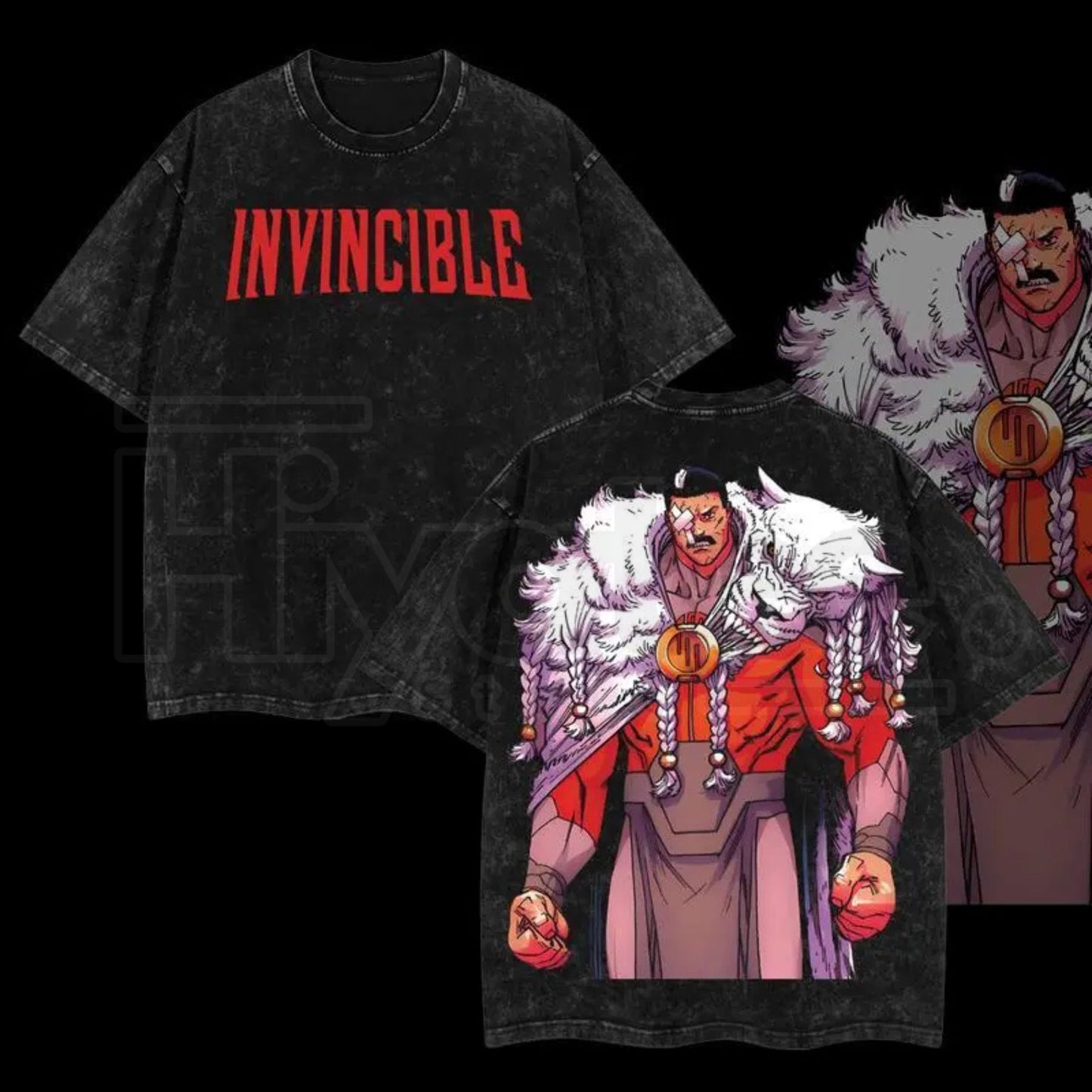 Thragg The Conqueror "Viltrumite War" T-Shirt – Invincible Comic Double-Sided Acid Wash Tee