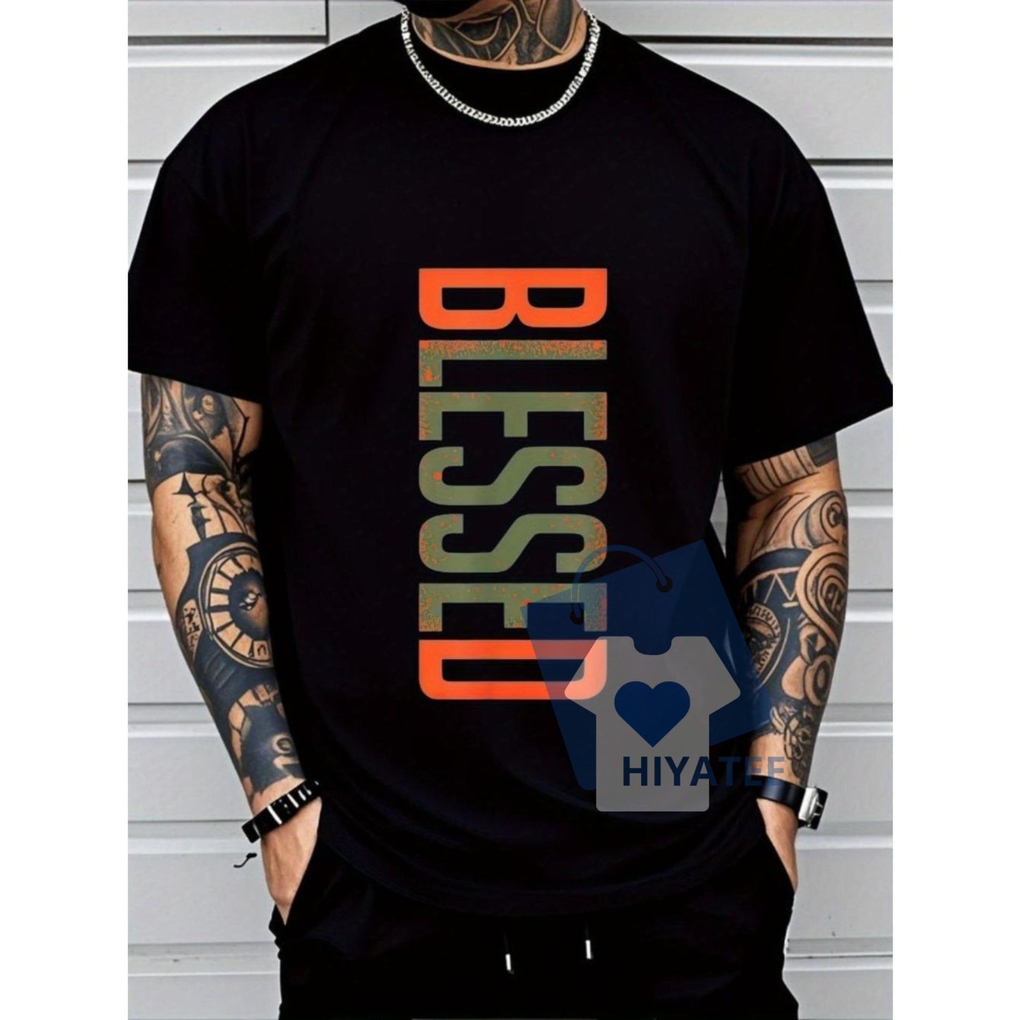 Men's Plus Size Casual Crew Neck T-Shirt – Geometric Print Short Sleeve Tee, Breathable Cotton Knit, Everyday Comfort Fit