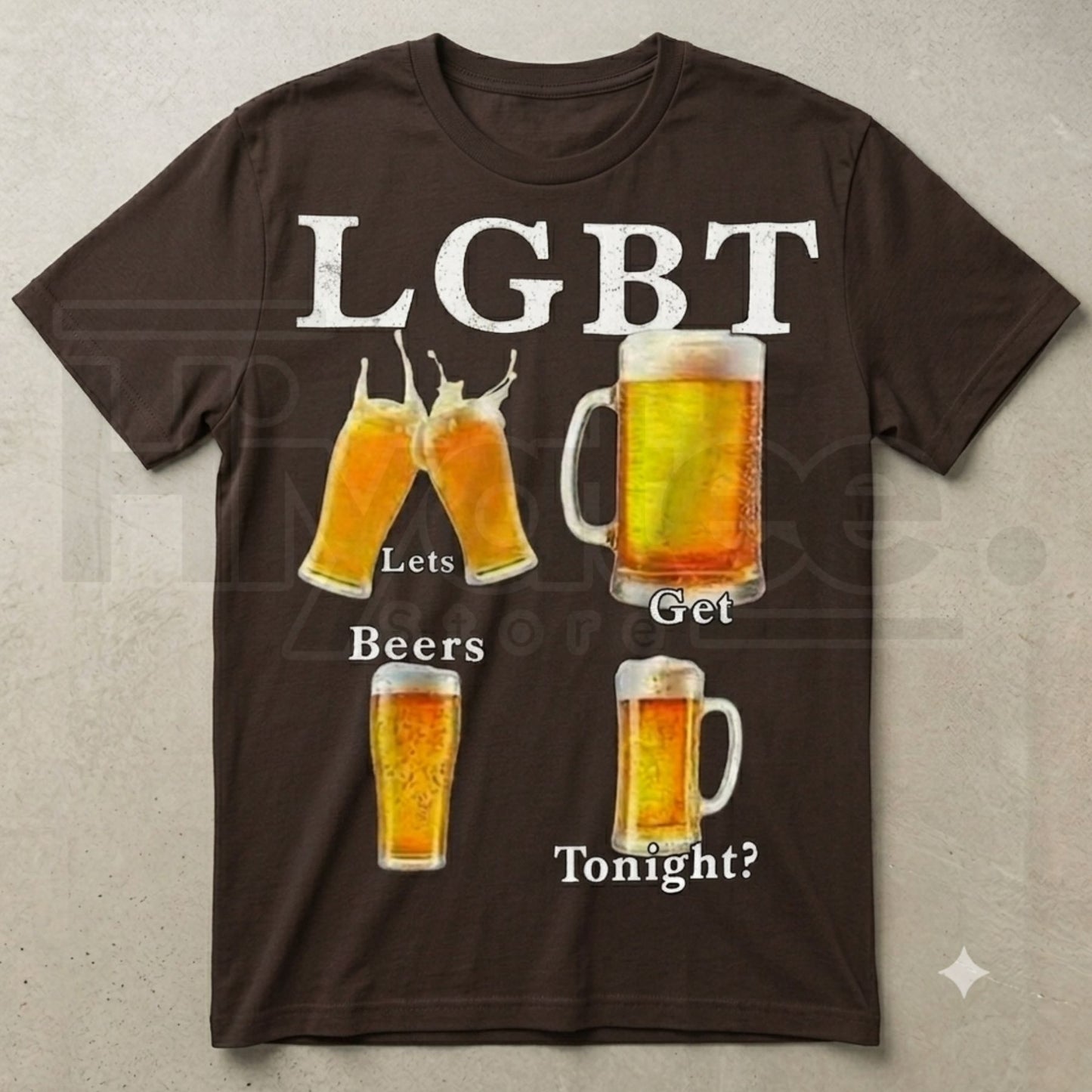 Funny LGBT Lets Get Beer Tonight T-Shirt – Sarcastic Beer Pun Humorous Graphic Tee