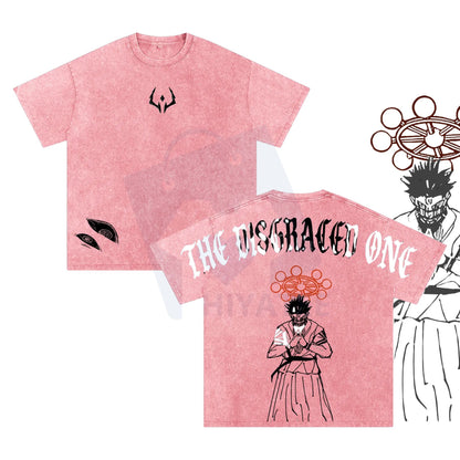 Sukuna "The Disgraced One" T-Shirt – Vintage Washed Oversized Gym Tee, Jujutsu Kaisen Anime Merch