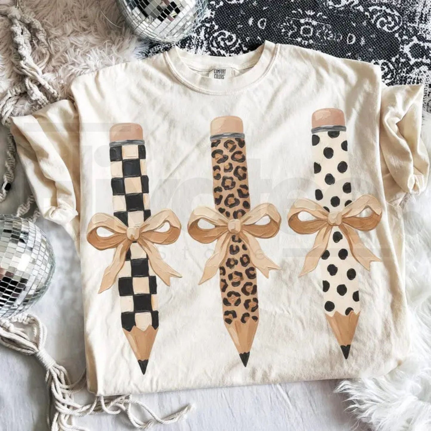 Comfort Colors Pencil Bow Teacher Shirt