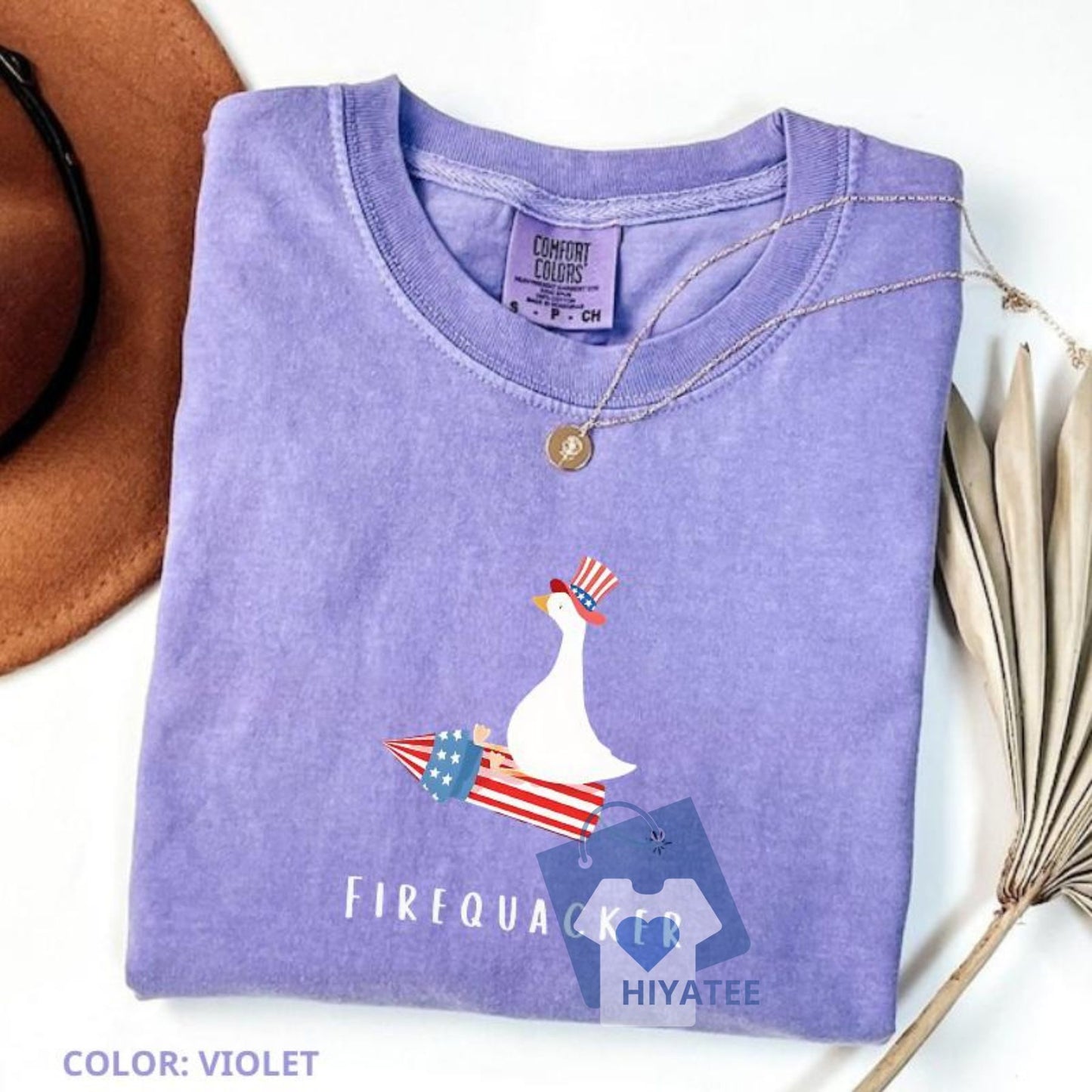 Firequacker Goose 4th of July Shirt – Funny Oversized Comfort Colors Tee for Patriotic Summer Style