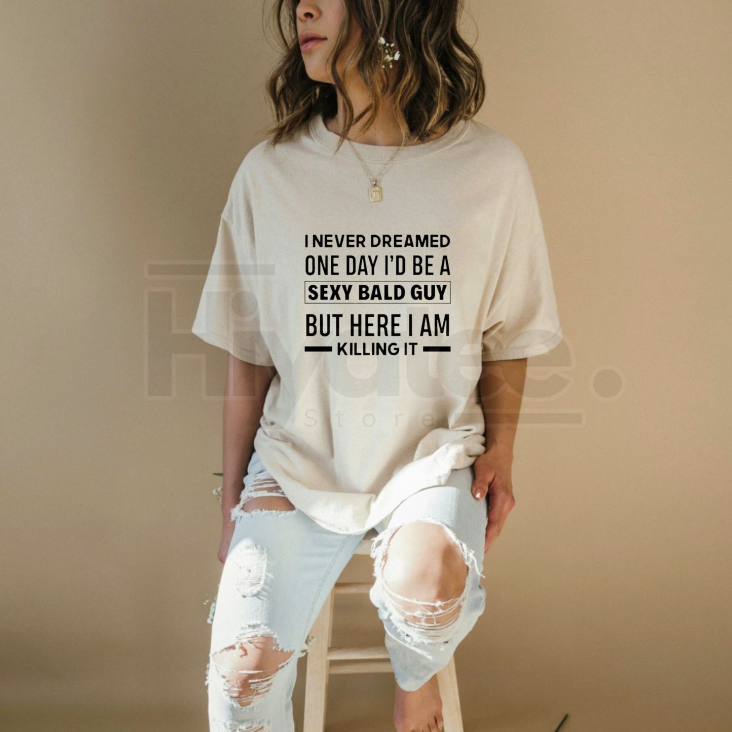 "Sexy Bald Guy" Hilarious T-Shirt – Soft Black Crew Neck Joke Tee for Men