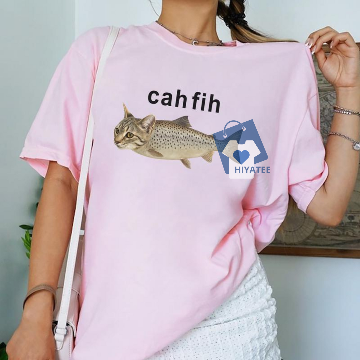 Cah Fih Shirt – Fih Funny Misspelled Fish Meme Tee, Cat & Fish Hoodie, Unisex Tank Top for Meme Lovers