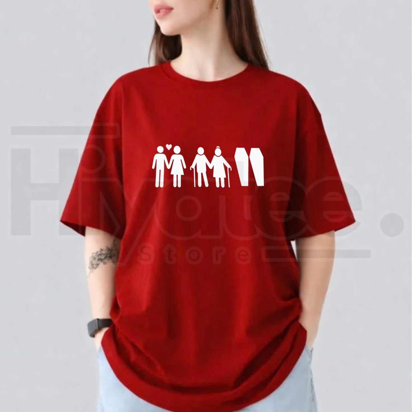 Till Death Do Us Part Life Journey Couple T-Shirt – Romantic Skeleton Graphic Tee
