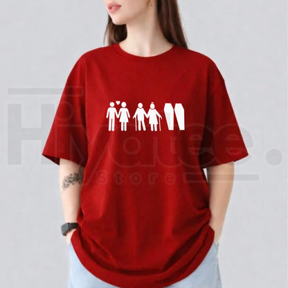 Till Death Do Us Part Life Journey Couple T-Shirt – Romantic Skeleton Graphic Tee