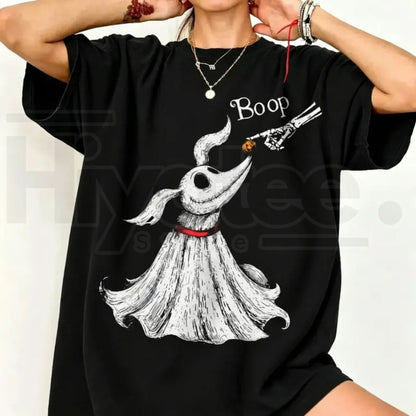 Zero Dog Boop Skeleton Hand T-Shirt – Halloween Trip Matching Tee