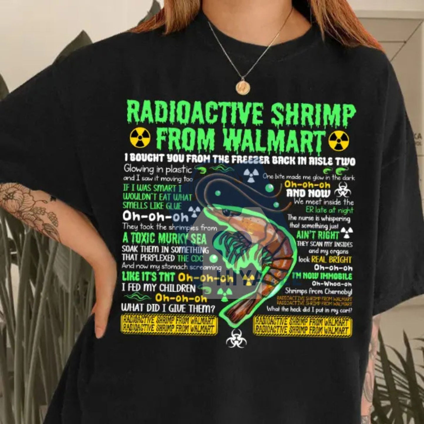 "Radioactive Shrimp From WM" T-Shirt – Funny Quote Meme Graphic Tee