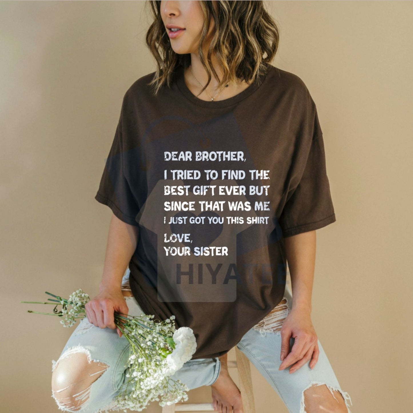 Retro Funny Gift T-Shirt For Brother – Sibling Tee Text Casual Cotton Made In USA