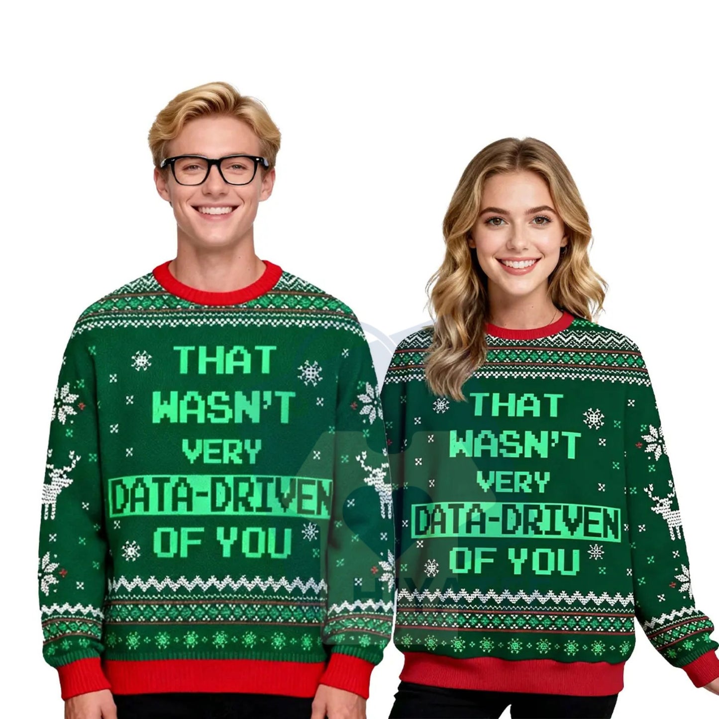 Geeksoutfit Geek Style Ugly Christmas Sweater – Crew Neck Long Sleeve Knit