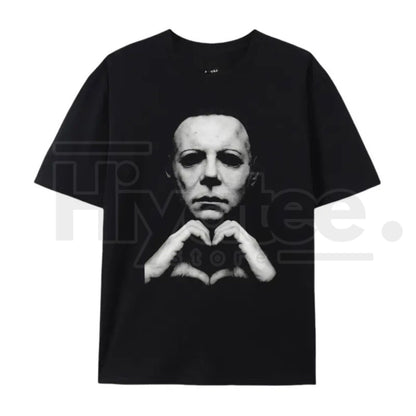 "Horror Hand Heart" – Michael Oversized Letter Print Graphic Top