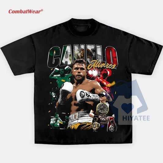 Canelo Álvarez T-Shirt – Retro Fight Night Graphic Tee, Vintage Boxing Streetwear