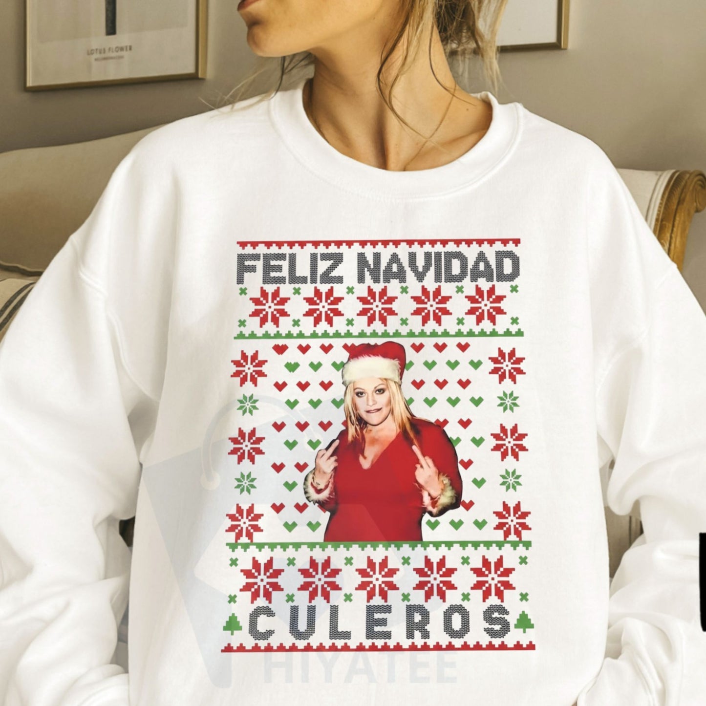 Feliz Navidad Culeros Sweatshirt: Jenni Rivera Ugly Christmas Sweater, Funny Spanish Holiday Shirt, Diva De La Banda Fan Gift