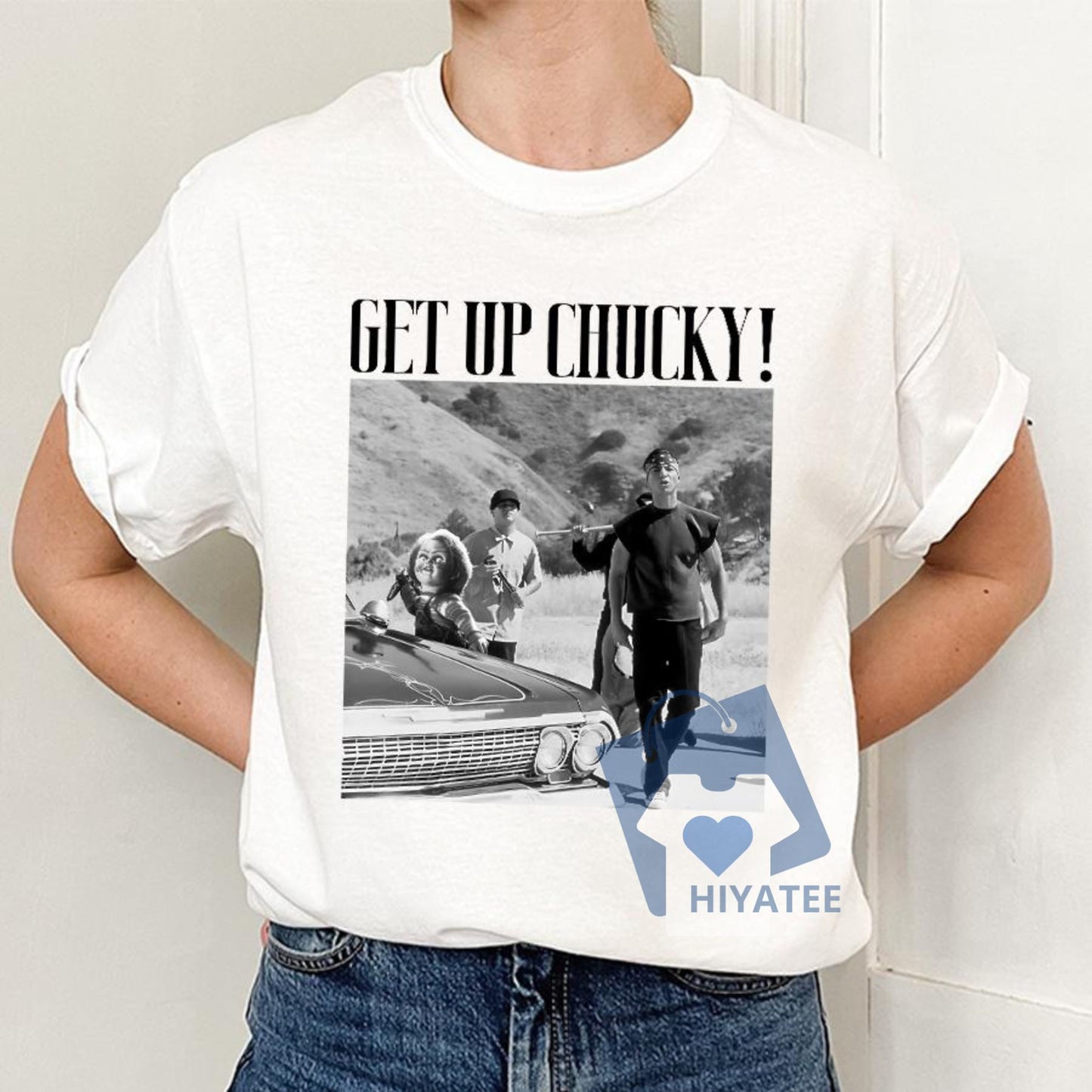 Chicano Chucky Shirt – “Get Up Chucky” Blood In Blood Out Inspired Tee, Horror Streetwear Graphic T-Shirt