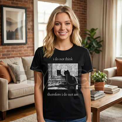 "HAGBDH I Do Not Think" Cat Classic T-Shirt – Goth Funny Philosophy Graphic Tee