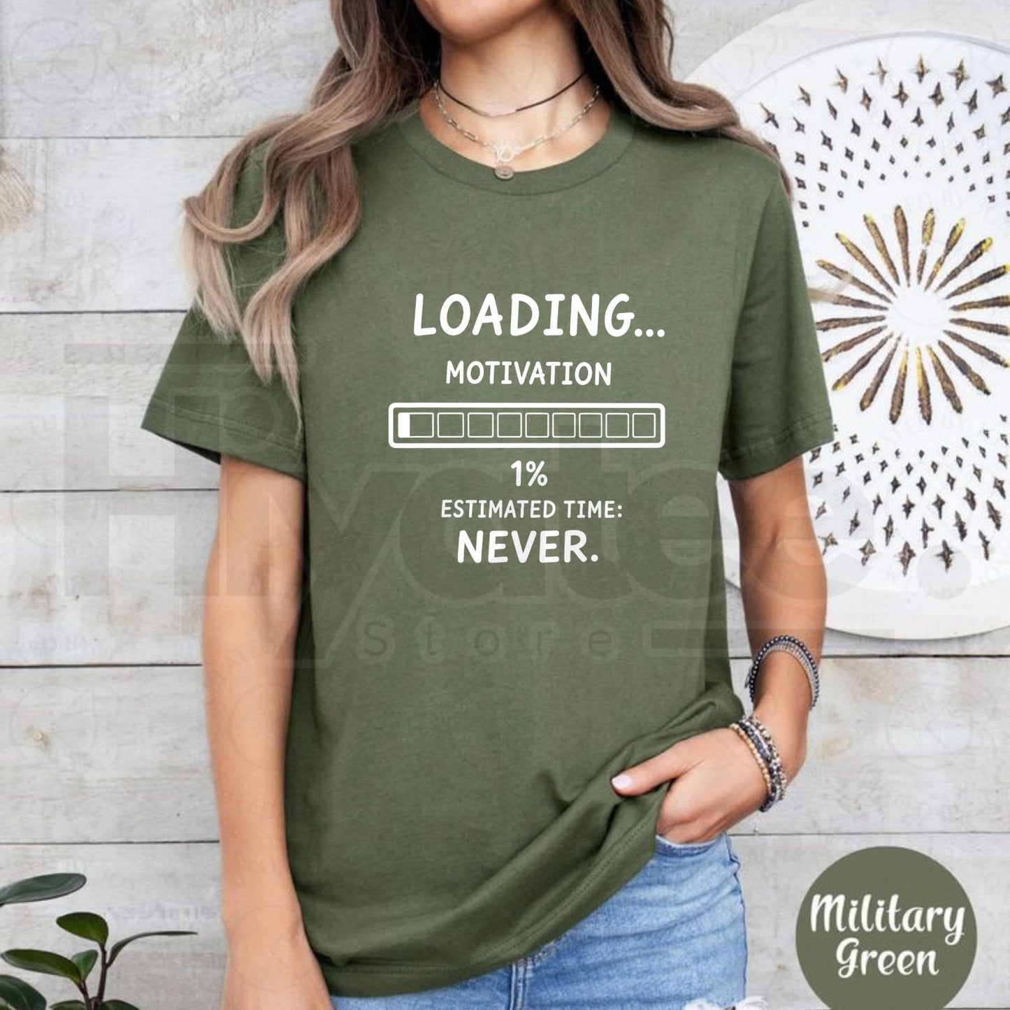 Funny Loading Motivation 1% Graphic T-Shirt – Lazy Humor Unisex Tee