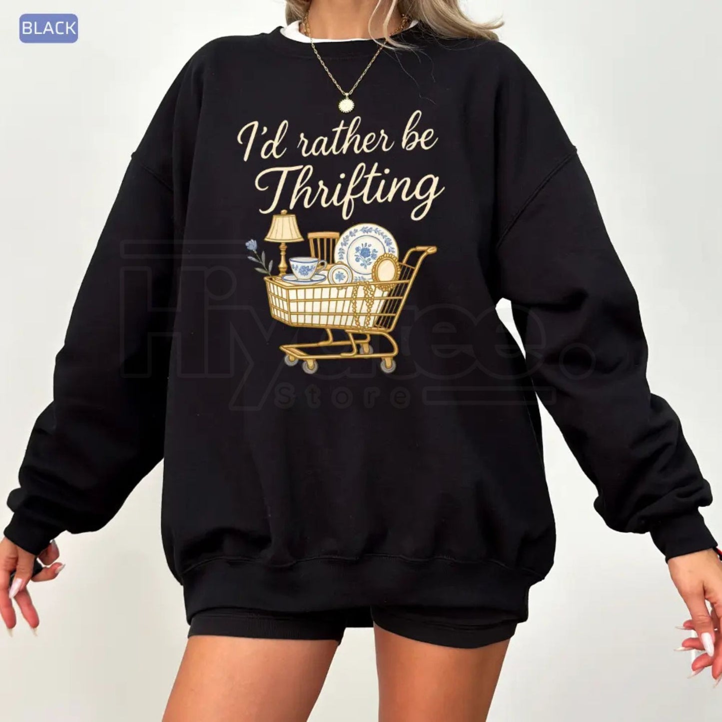 I’d Rather Be Thrifting Shirt: Vintage Thrift Lover Graphic Tee for Cottagecore Fans