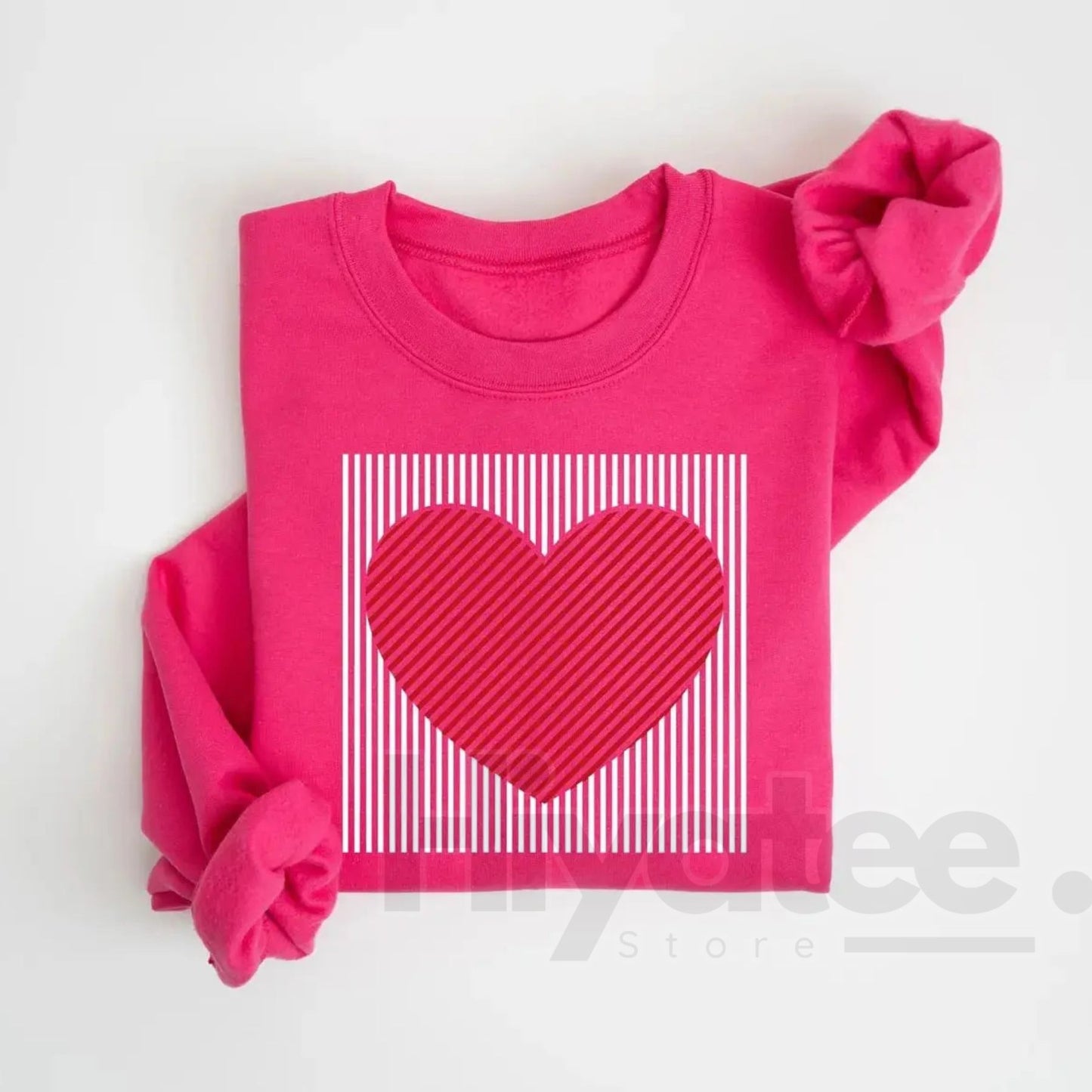 Retro Valentines Heart Sweatshirt: Cute Love Crewneck for Teachers, Moms & Women