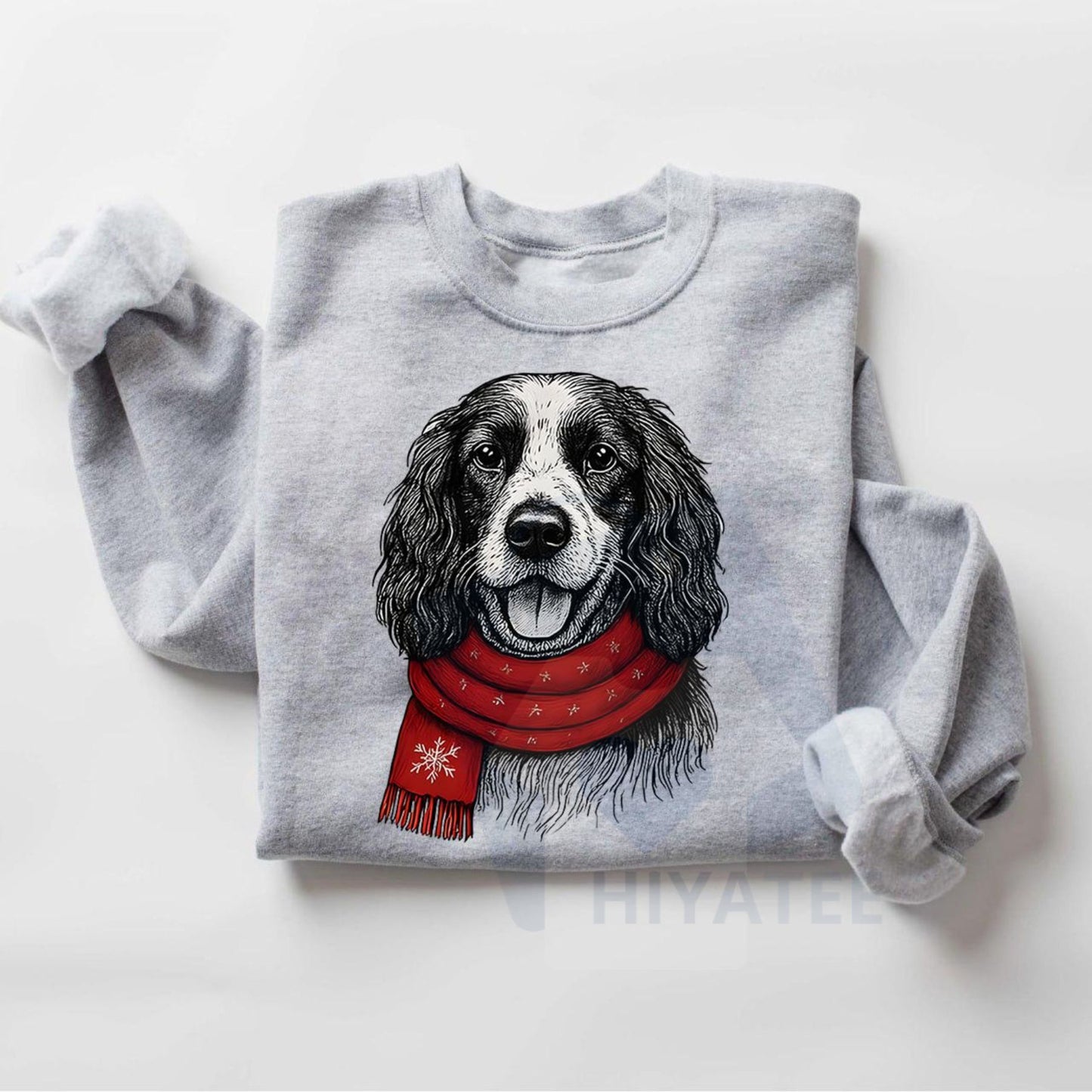 Santa Paws Christmas Dog Sweatshirt: 50 Dog Breeds in Festive Santa Hats, Gildan Unisex Holiday Pullover