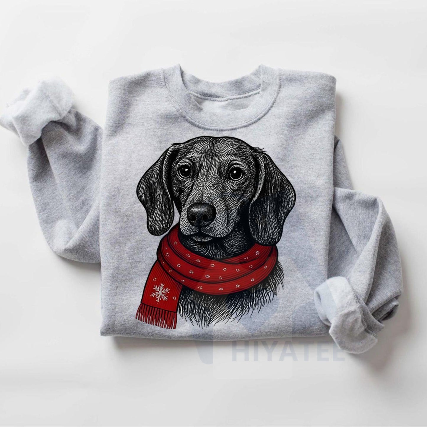 Santa Paws Christmas Dog Sweatshirt: 50 Dog Breeds in Festive Santa Hats, Gildan Unisex Holiday Pullover