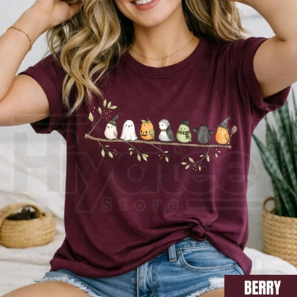 Comfort Colors Halloween Birds on a Branch Spooky Tee