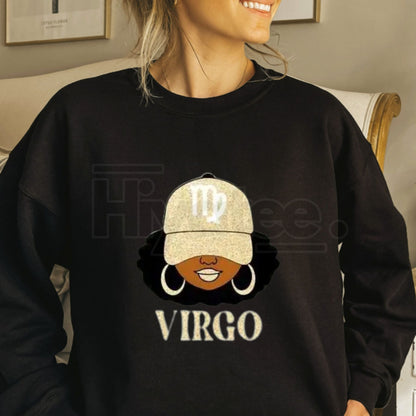 All 12 Zodiac Slay Girl Sweatshirt: Glitter Astrology Star Sign Collection for Adults
