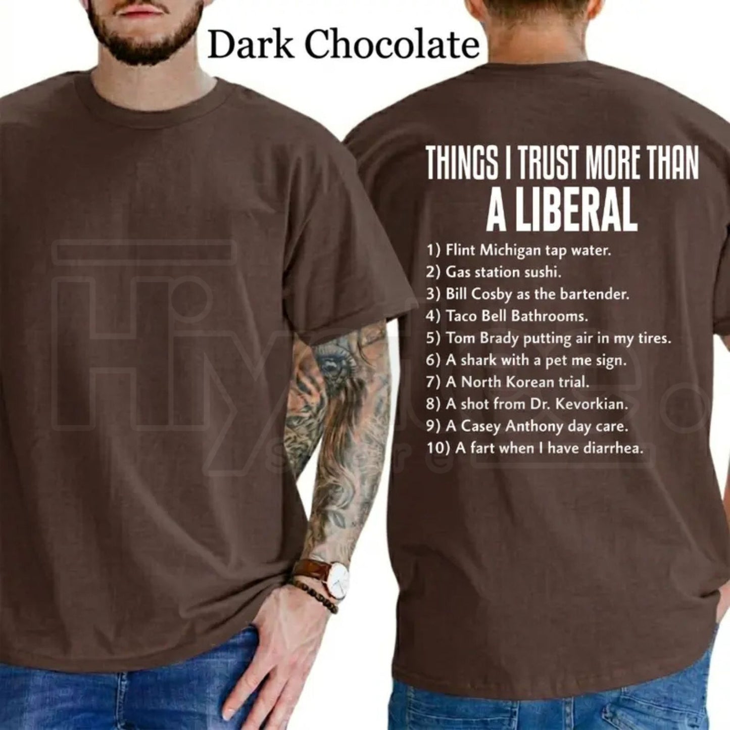 Things I Trust More Than A Liberal T-Shirt – Funny Conservative Patriot Men’s Tee, Sarcastic Political Graphics Shirt