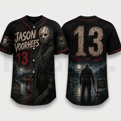 Horror Slasher Baseball Jersey – Gothic Halloween Dark Character Graphic Shirt