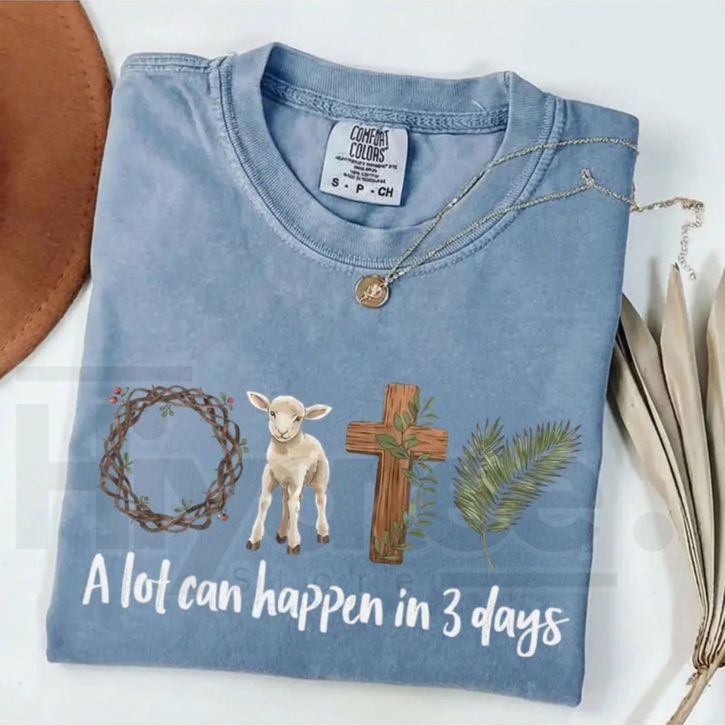 Easter Christian Shirt Comfort Colors® Crimson Tee – A Lot Can Happen in 3 Days Religious Graphic T-Shirt, Resurrection Sunday Gift