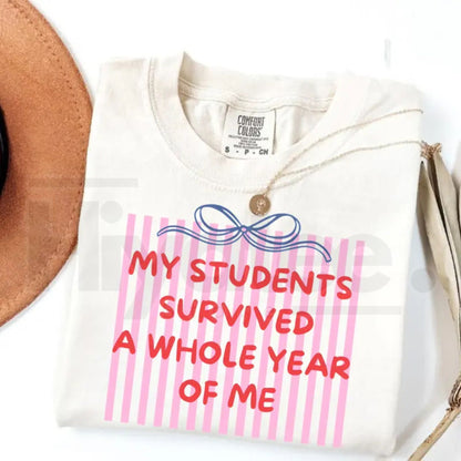 Comfort Colors® End of Year Teacher T-Shirt – Retro Striped Summer Break Tee