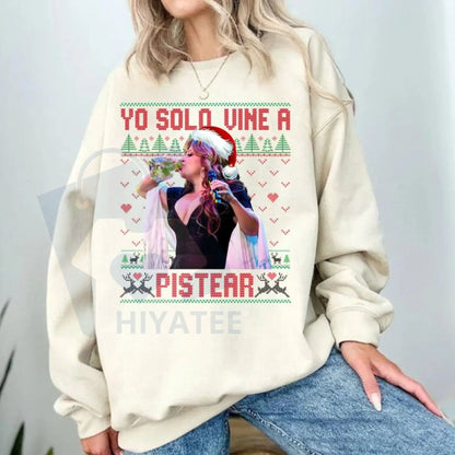 Jenni Rivera Yo Solo Vine A Pistear Sweatshirt: Funny Holiday Party Drinking Hoodie, Unisex Sweater Pullover Tee, Christmas Gift For Him & Her