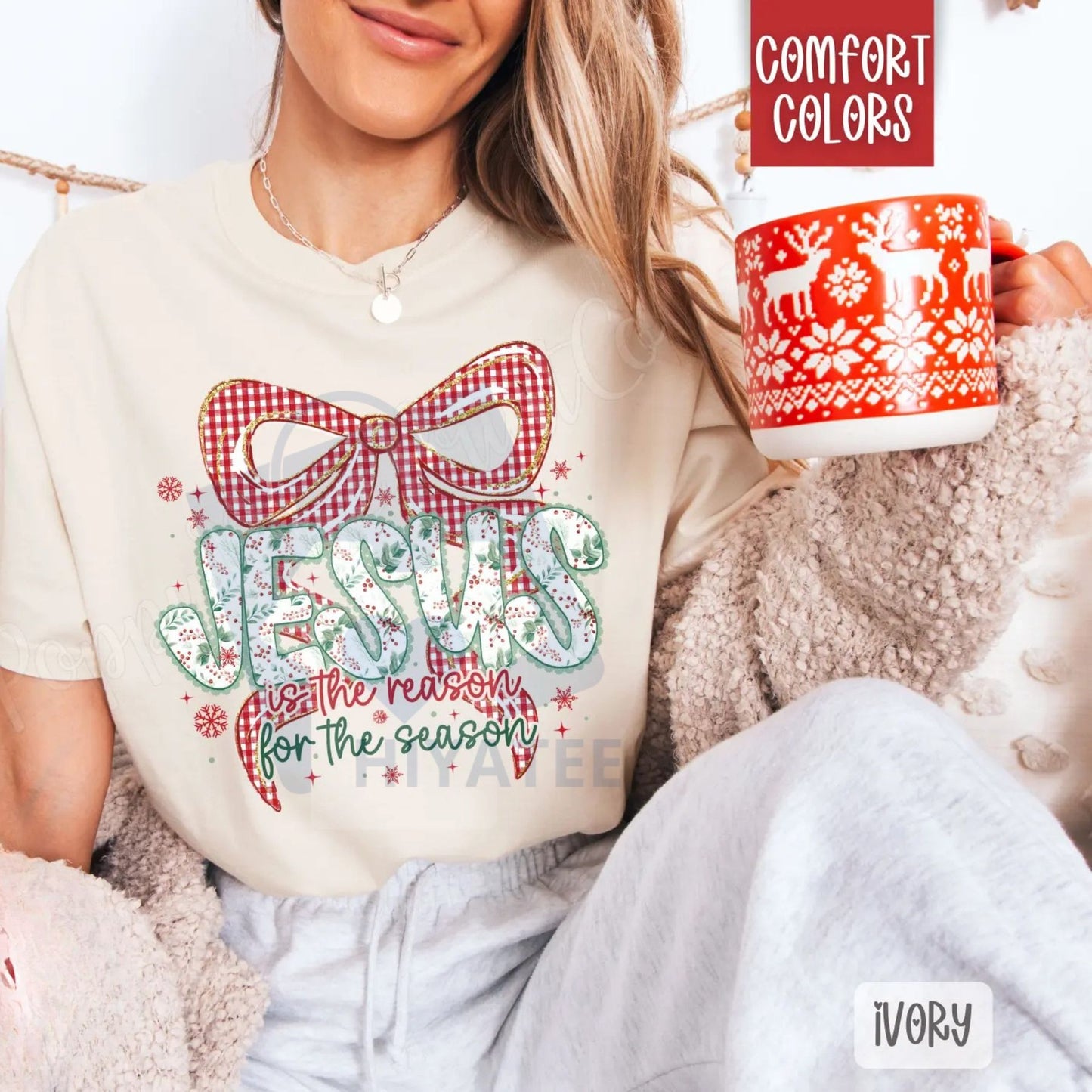 Jesus Is The Reason Shirt – Comfort Colors Trendy Women's Religious Christmas T-shirt, Faith Holiday Tee