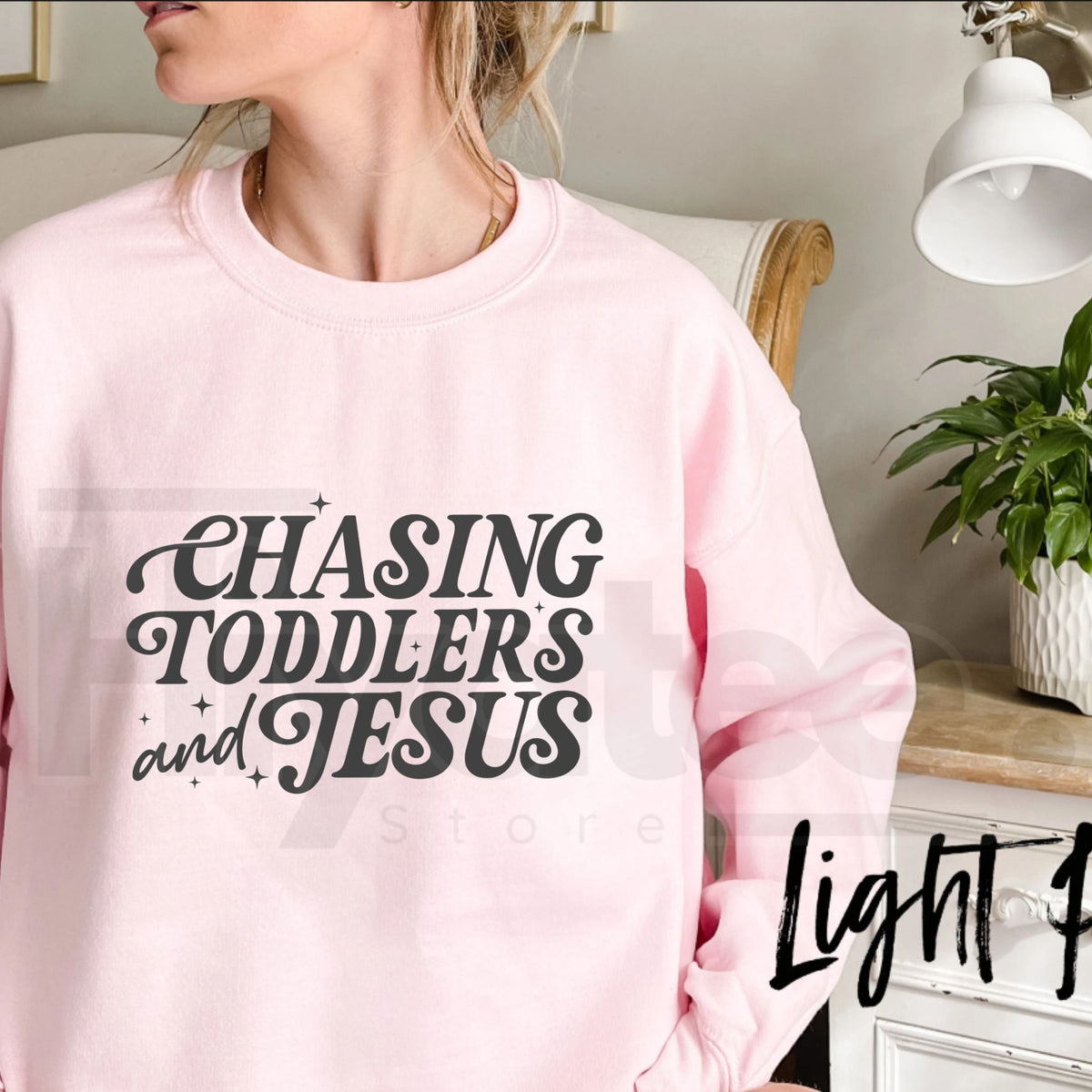 Chasing Jesus And Toddlers Sweatshirt, Christian Mom Kingdom Motherhood Graphic Pullover