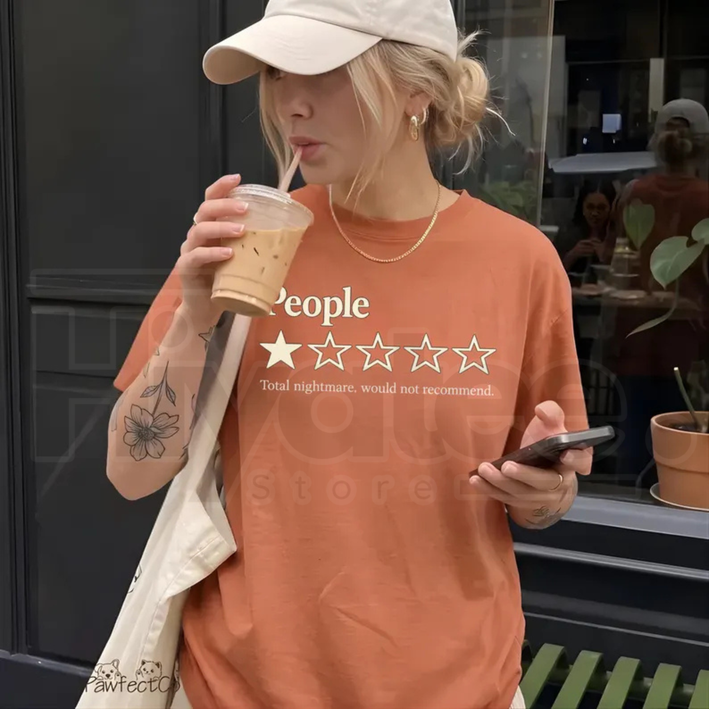 Comfort Colors Funny People One Star Review T-Shirt Sarcastic Introvert Humor Tee