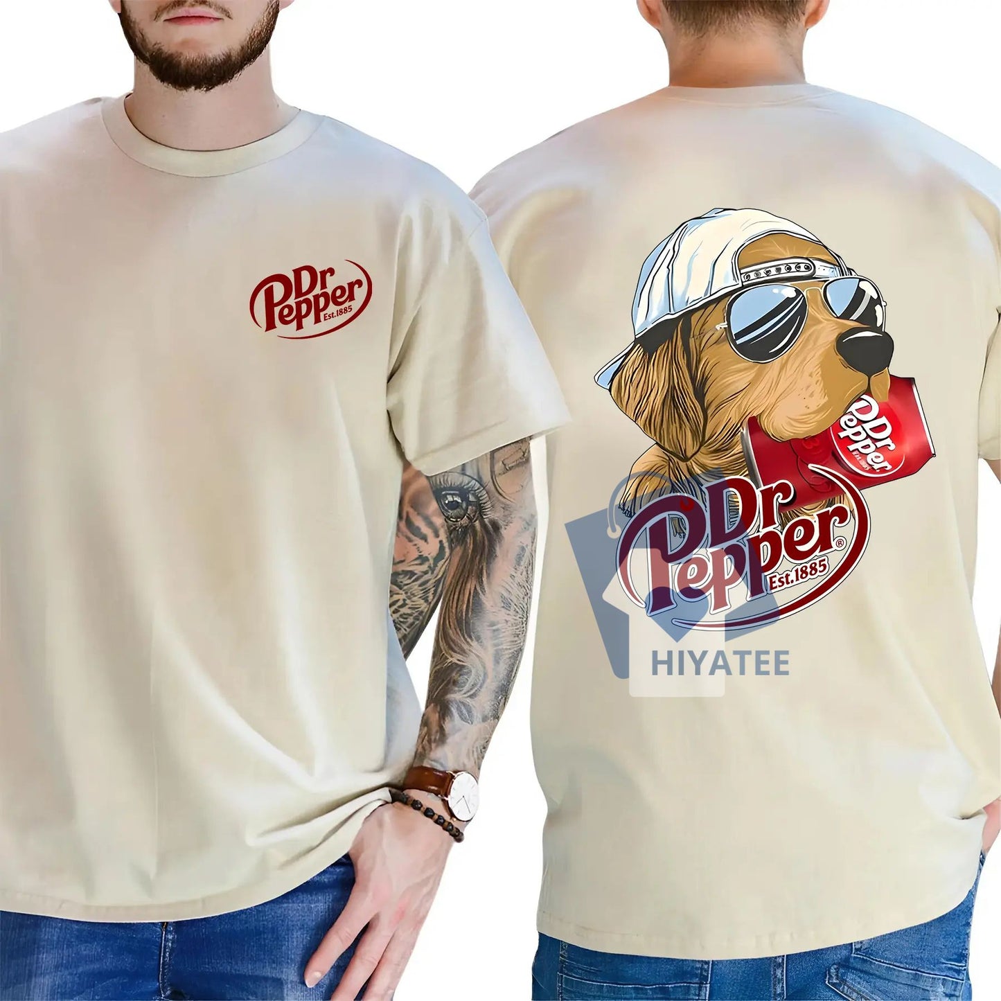 Dr Pepper Golden Dog – Vintage 2-Sided Soda Graphic T-Shirt