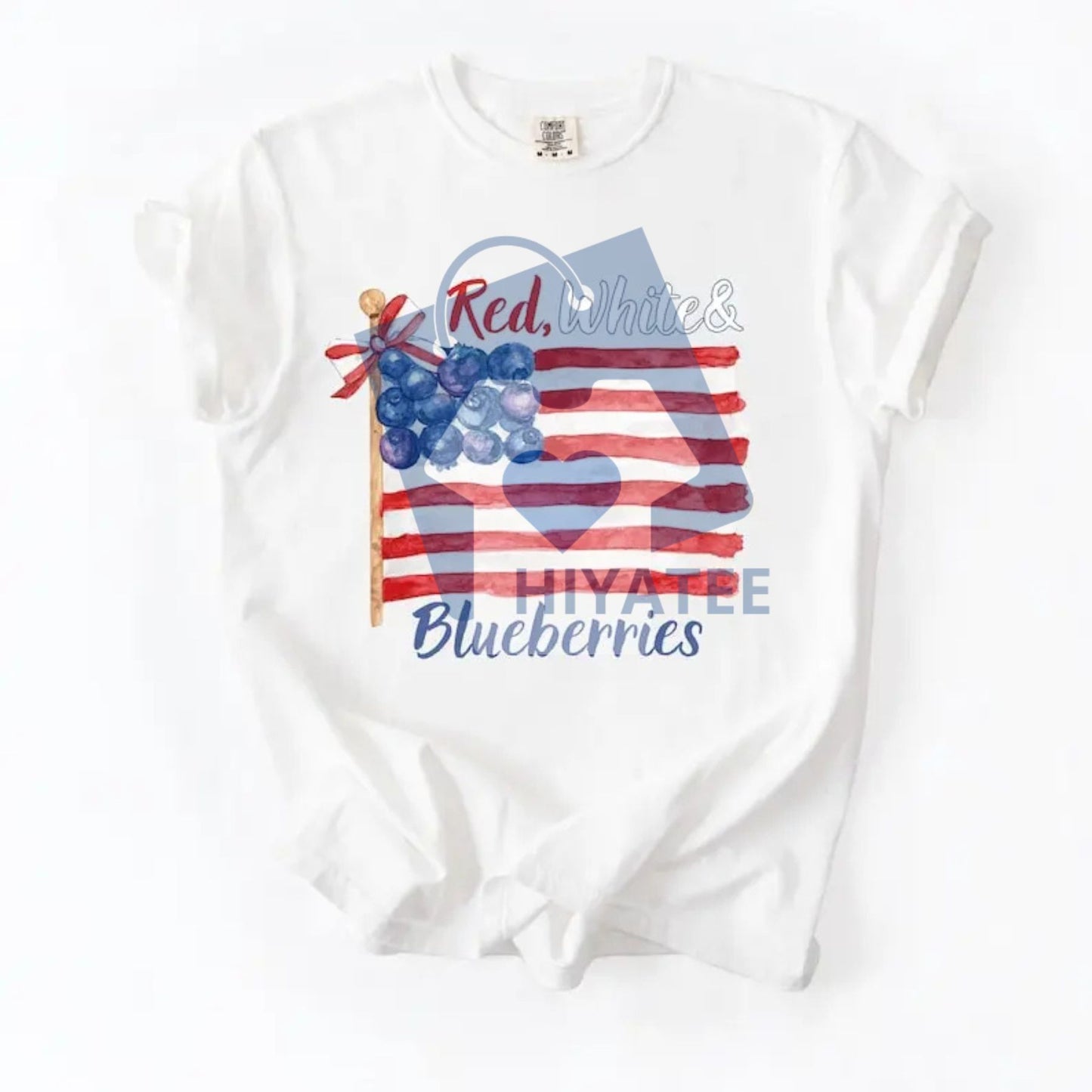 Comfort Colors Red White and Blueberries T-Shirt – Funny Patriotic USA Flag Graphic Tee, Vintage Summer Fruit Shirt