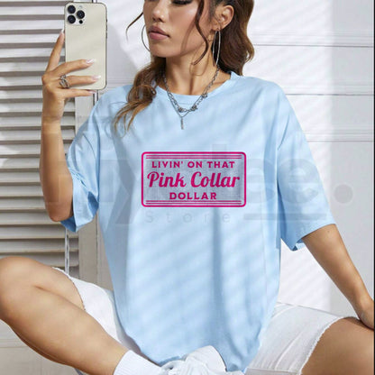 "Pink Collar Dollar" – Vintage Western Hot Pink Graphic Top
