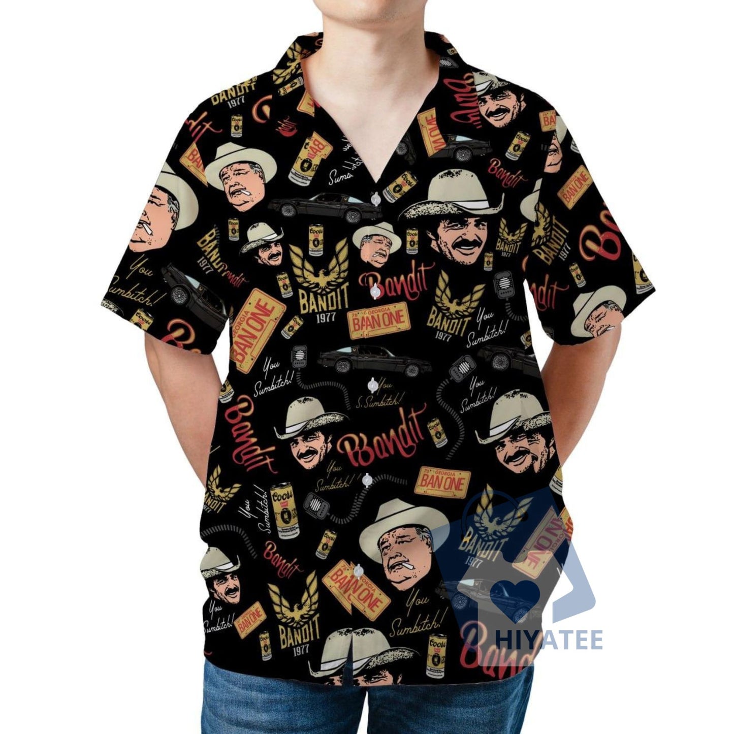 Smokey and The Bandit Hawaiian Shirt – Retro Summer Vacation Beach Shirt, Classic Movie Graphic Button-Up for Men & Women
