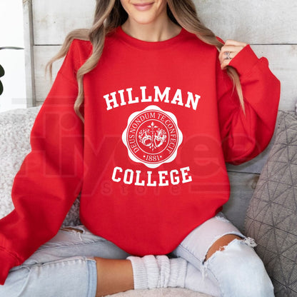 Hillman College Sweatshirt – Vintage College Graphic Crewneck, Retro Campus Style Pullover, Classic Collegiate Fan Gift