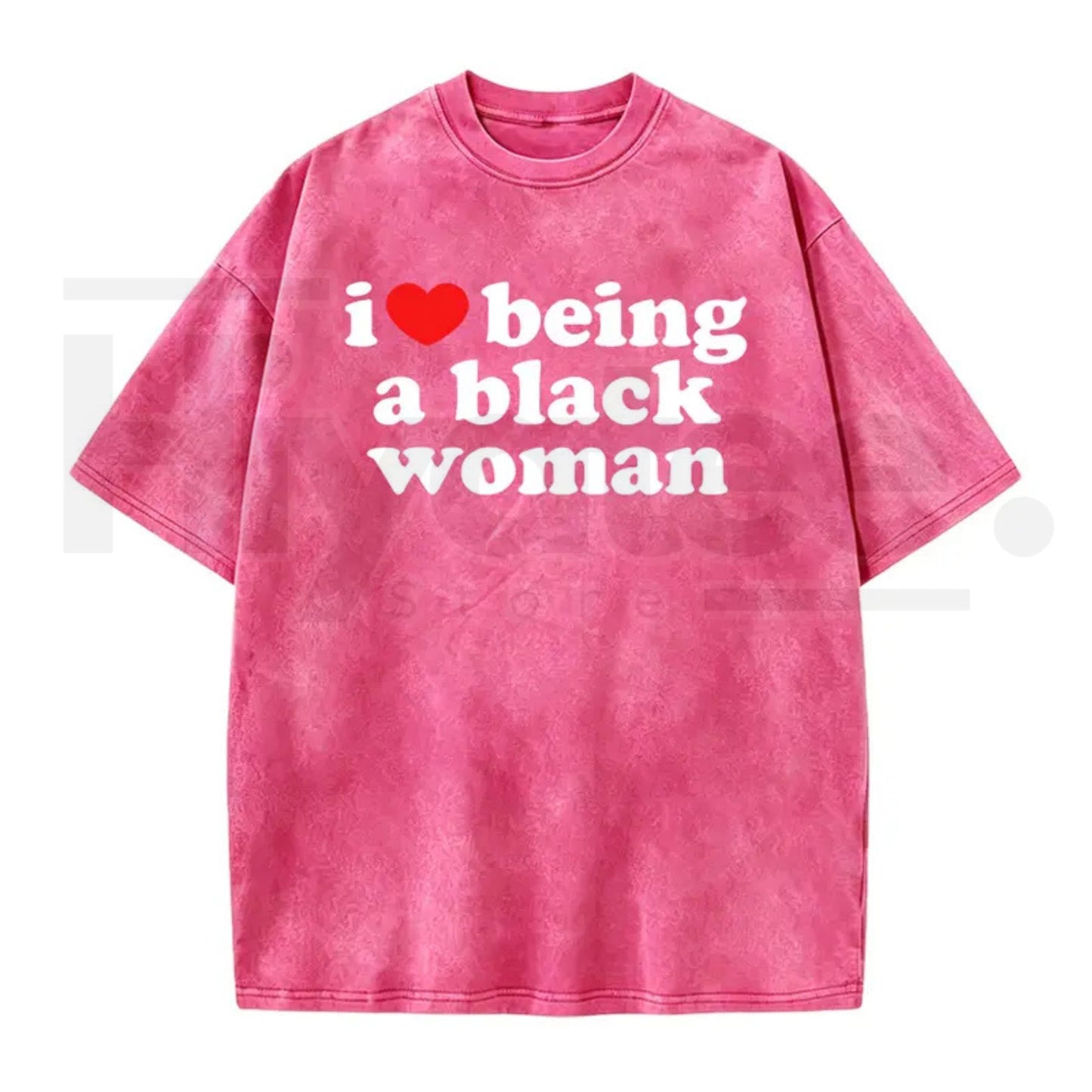 I Love Being A Black Woman Vintage Washed Tee – Empowerment Graphic Oversized T-Shirt