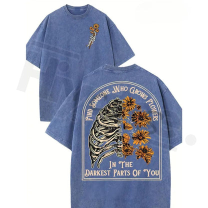 Find Someone Who Grows Flowers Sunflowers Vintage Washed T-Shirt – 230g Heavyweight Streetwear