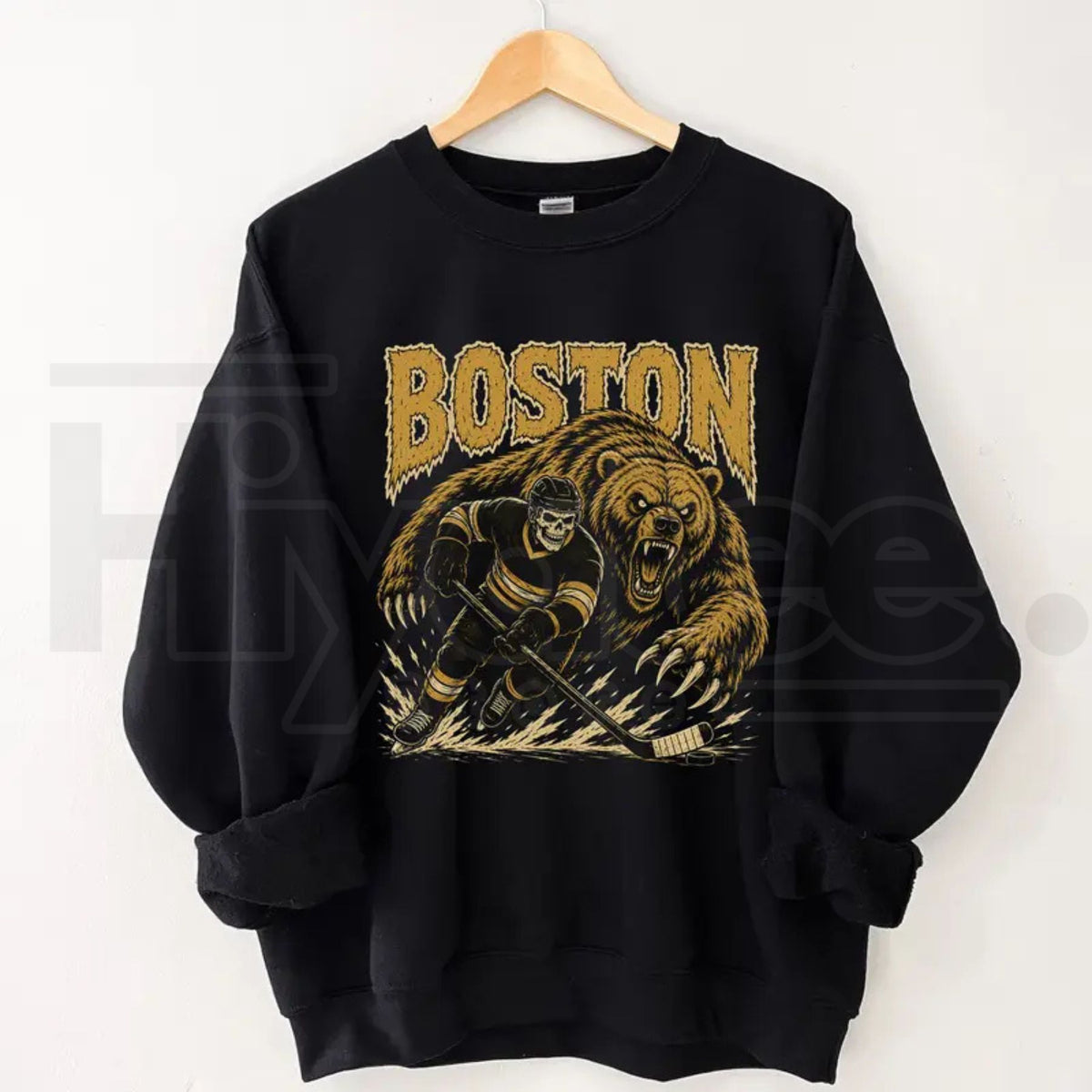 Gildan USA 32 Teams Ice Hockey Skull Vintage Sweatshirt – Classic 90s All Team Game Day Graphic Crewneck