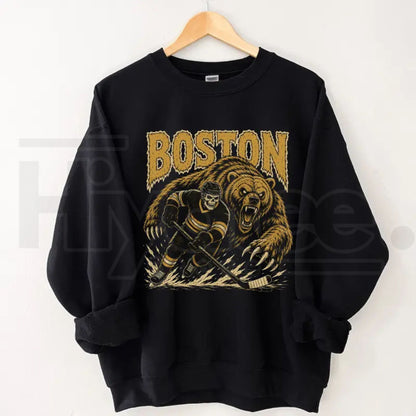 Gildan USA 32 Teams Ice Hockey Skull Vintage Sweatshirt – Classic 90s All Team Game Day Graphic Crewneck