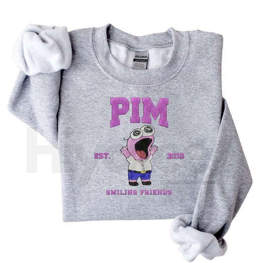 Smiling Friends Embroidered Sweater – Cute 2025 Christmas Friendship Crewneck