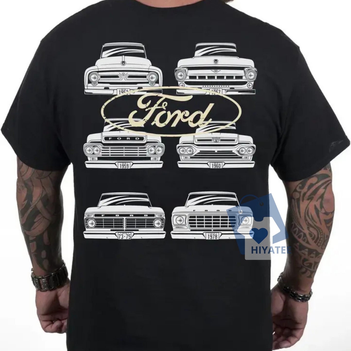 Vintage Ford Trucks T-Shirt – Heather Rust Graphic Tee for Classic Truck Fans & Biker Streetwear