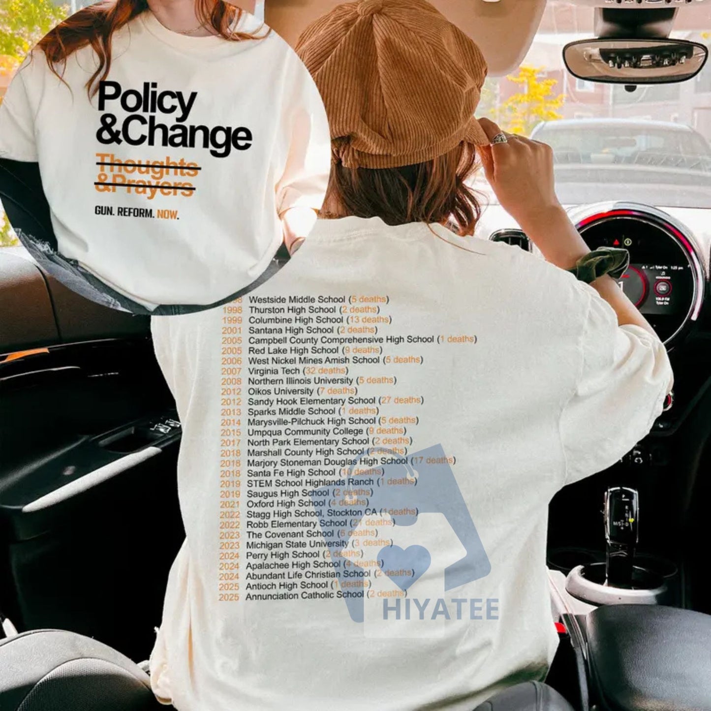 "Policy and Change" Gun Reform T-Shirt – Anti-Gun Slogan Tee, Activist Apparel