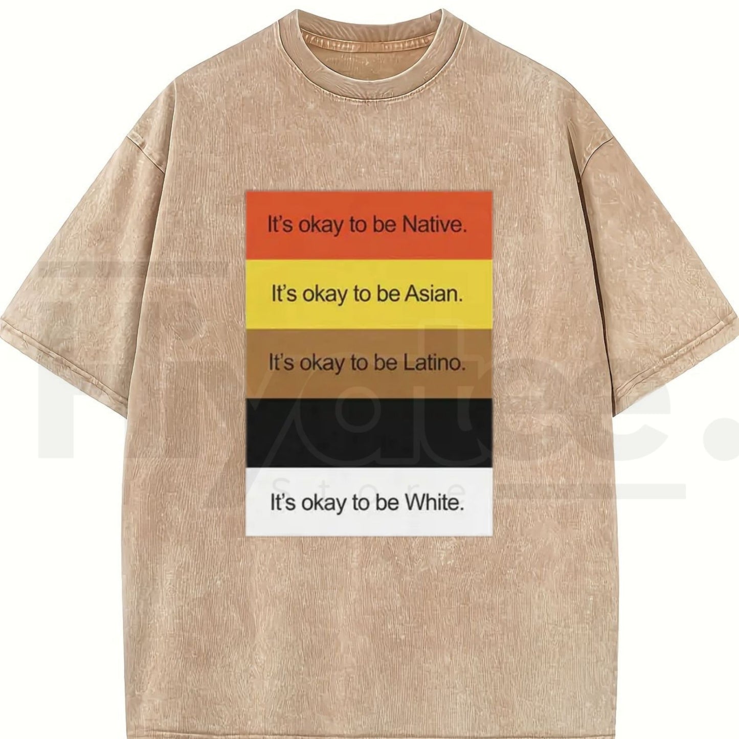 IT'S OKAY TO BE... Funny Vintage Washed T-Shirt – Retro Oversized Graphic Tee