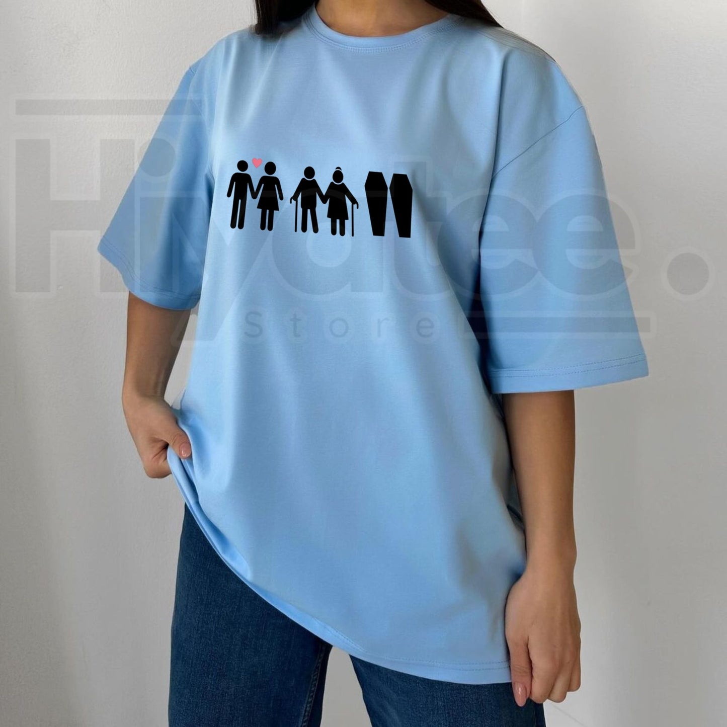 Till Death Do Us Part Life Journey Couple T-Shirt – Romantic Skeleton Graphic Tee