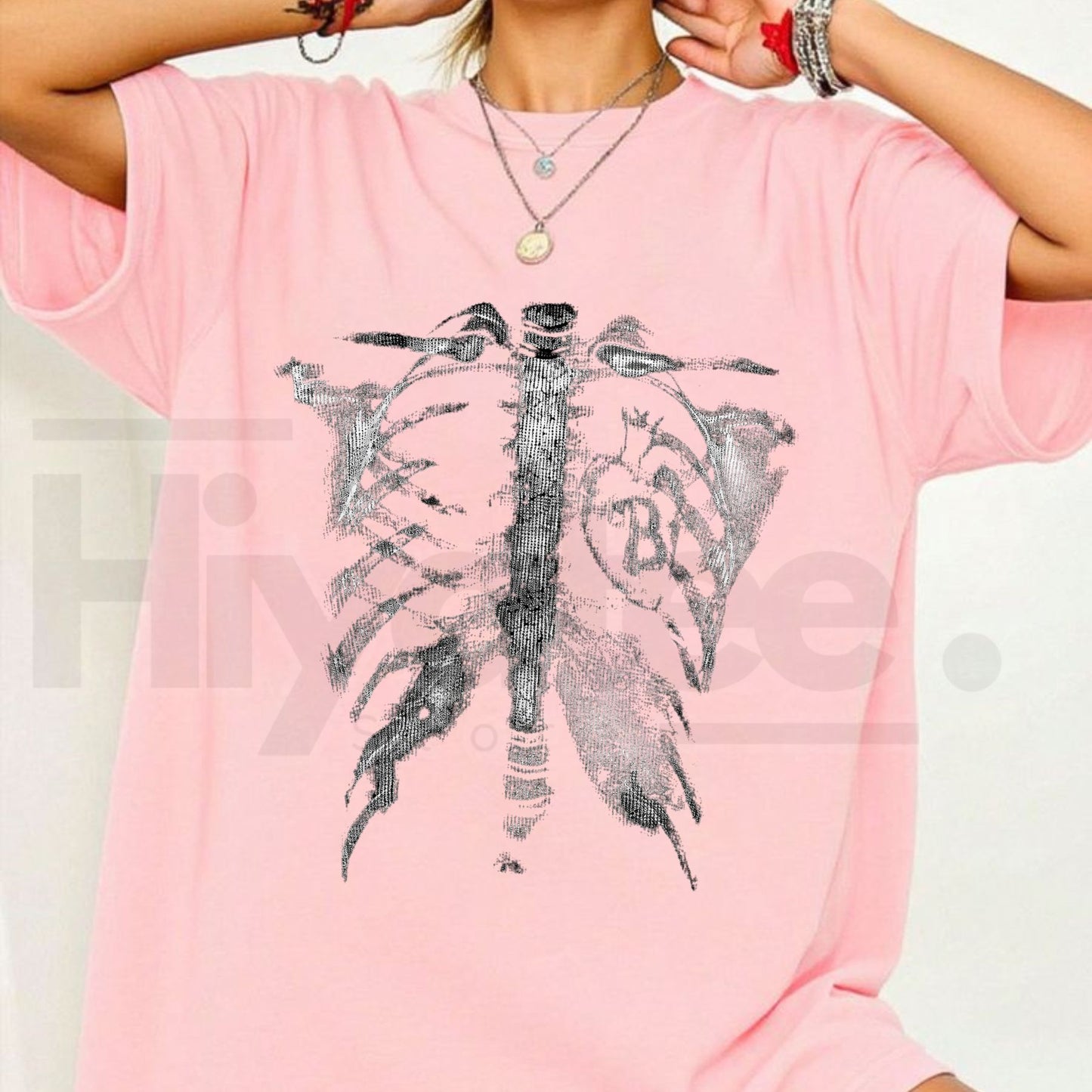 Inflation Skeleton Ribcage T-Shirt – Oversized Thermal Tee