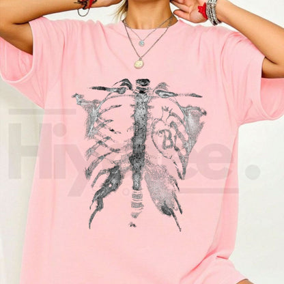 Inflation Skeleton Ribcage T-Shirt – Oversized Thermal Tee
